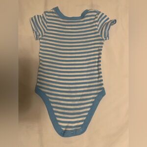 Blue and White Striped Kids One Piece